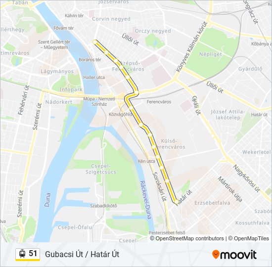 51 villamos Vonal Térkép