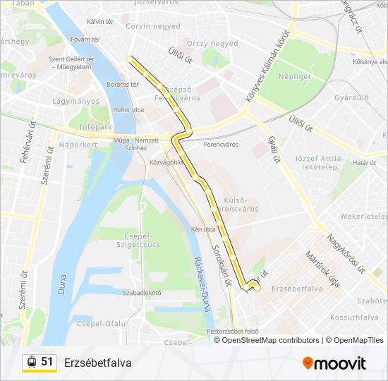 51 villamos Vonal Térkép