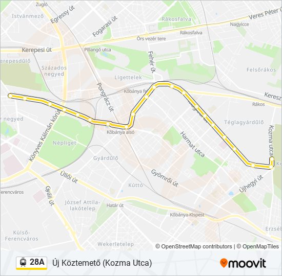 28A light rail Line Map