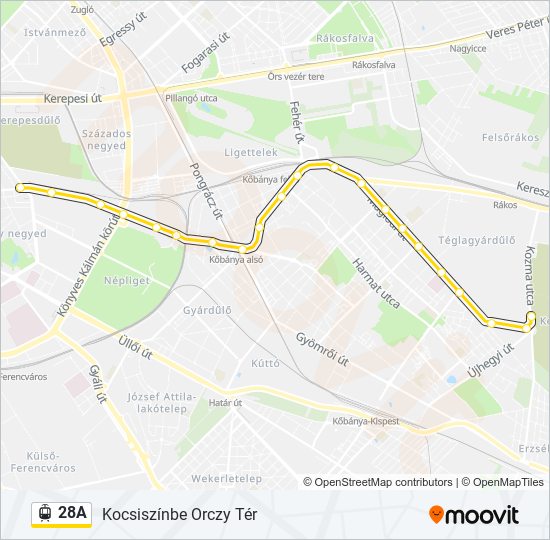 28A light rail Line Map