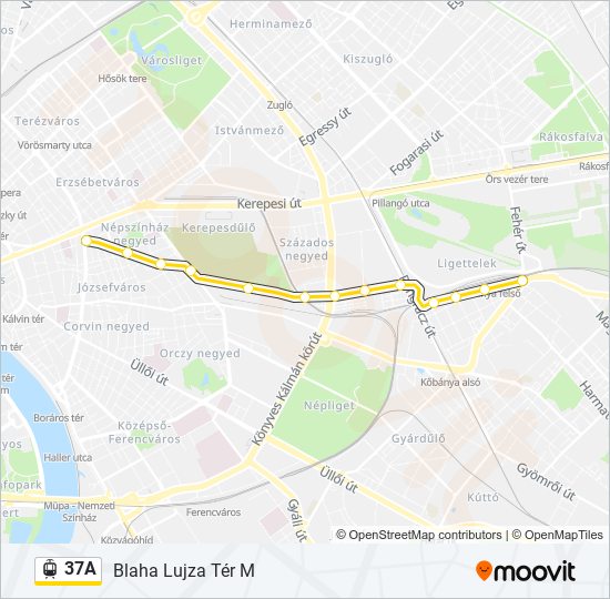 37A light rail Line Map