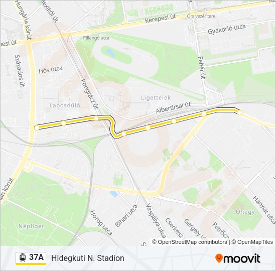 37A villamos Vonal Térkép
