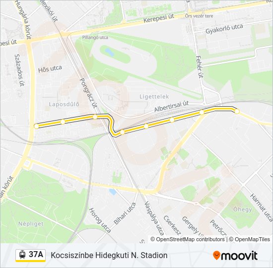 37A light rail Line Map