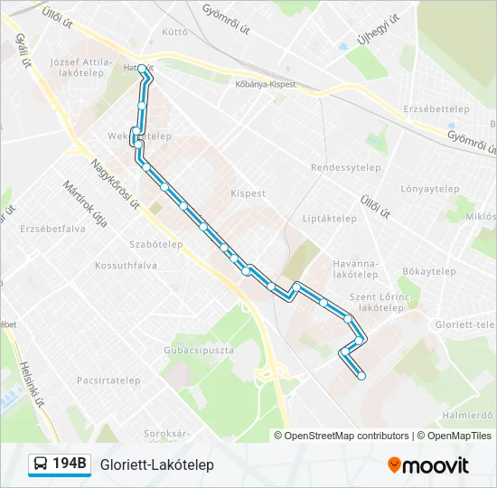 194B Bus Line Map