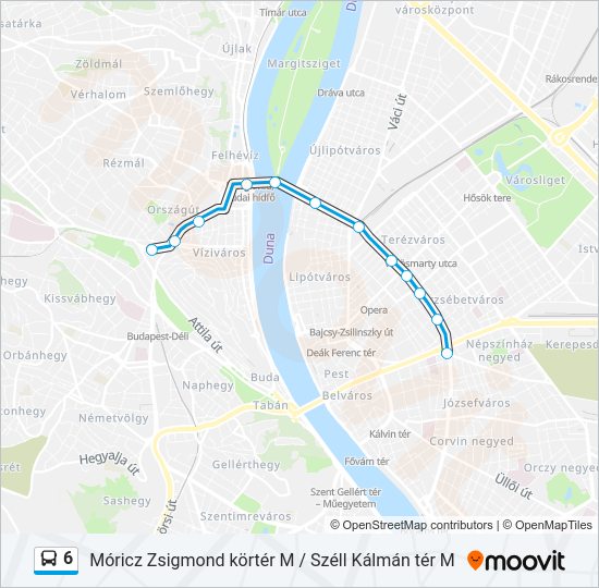 6 autóbusz Vonal Térkép