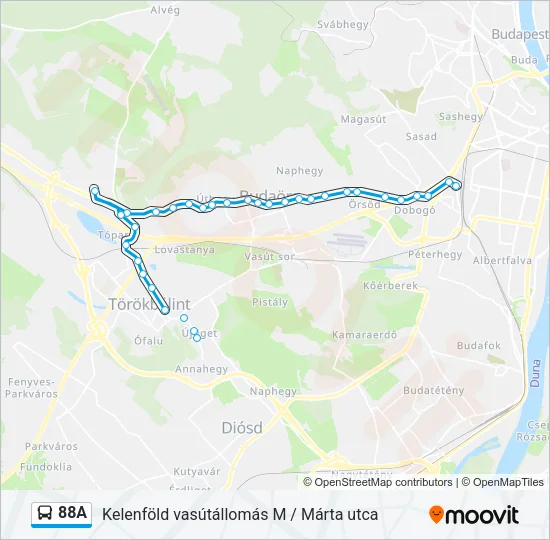 88A Bus Line Map
