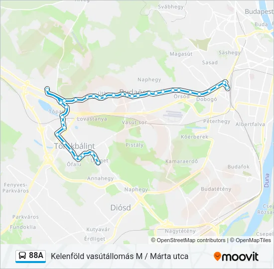 88A Bus Line Map