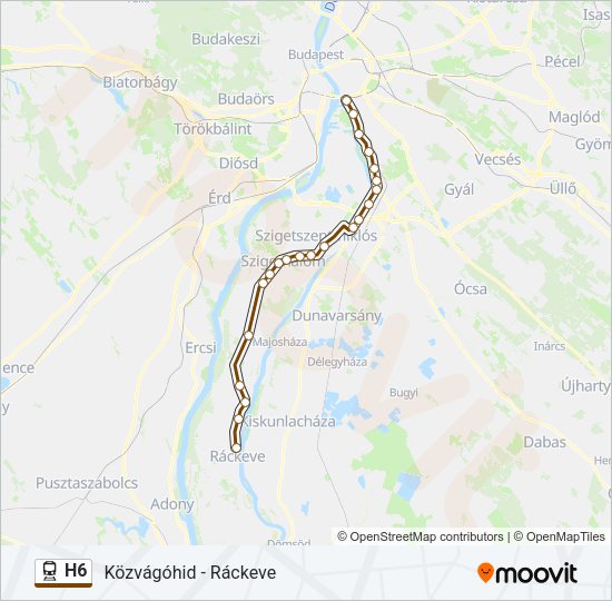 H6 vasút Vonal Térkép
