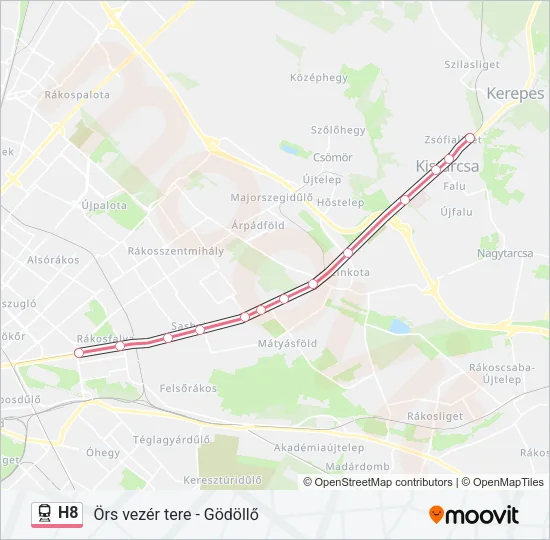 H8 Train Line Map