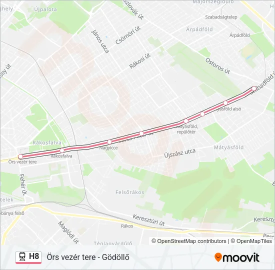 H8 Train Line Map