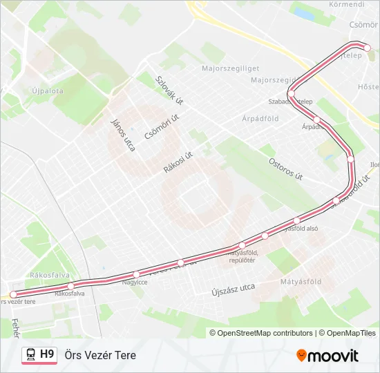 H9 Train Line Map