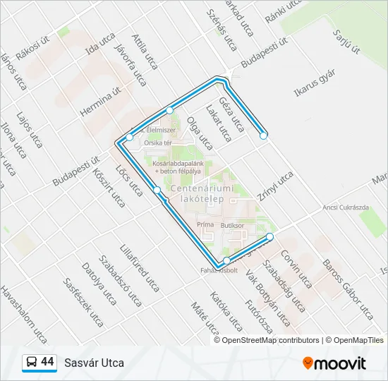 44 Bus Line Map