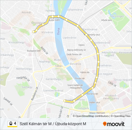 4 villamos Vonal Térkép