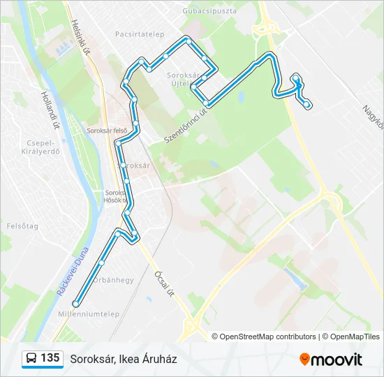 135 Bus Line Map