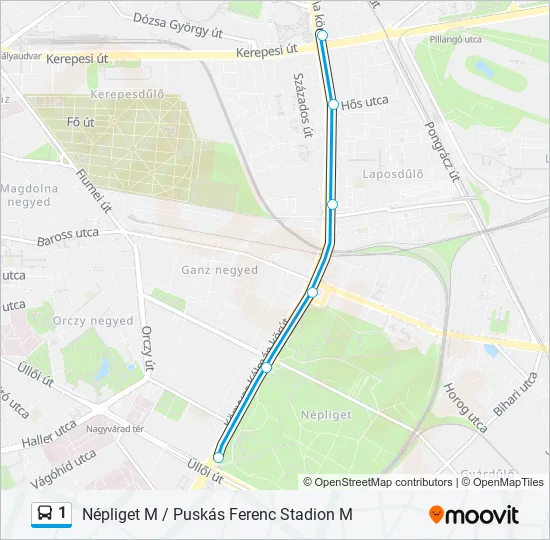 1 Bus Line Map