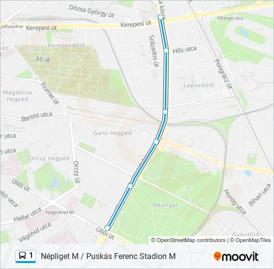 1 Bus Line Map