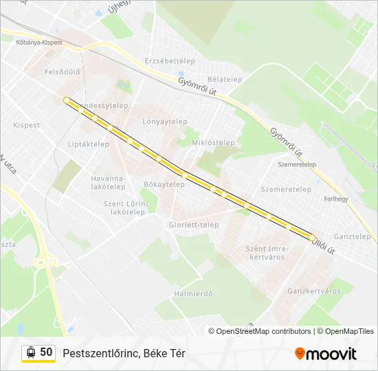 50 Light Rail Line Map