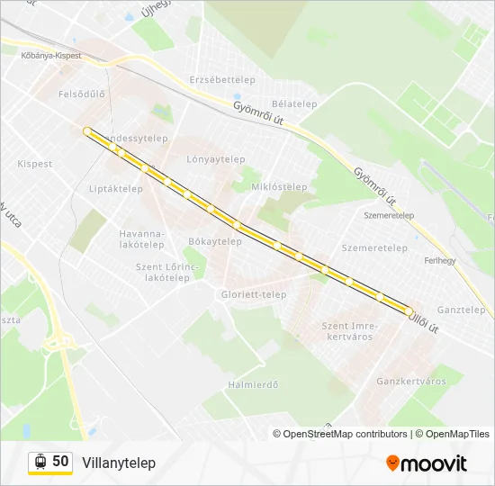 50 Light Rail Line Map