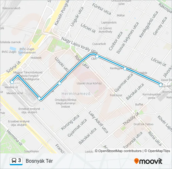 3 Bus Line Map