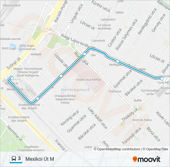 3 Bus Line Map
