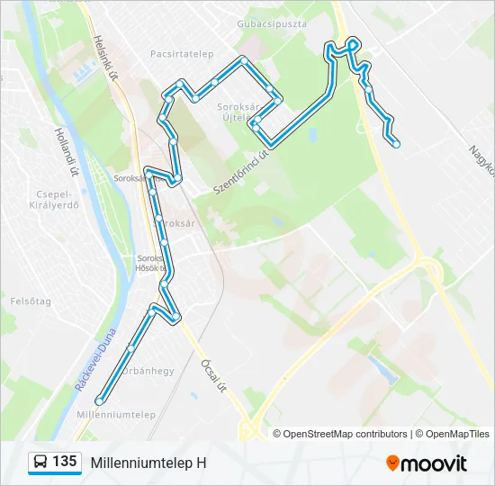 135 Bus Line Map