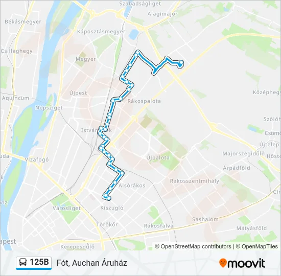 125B Bus Line Map