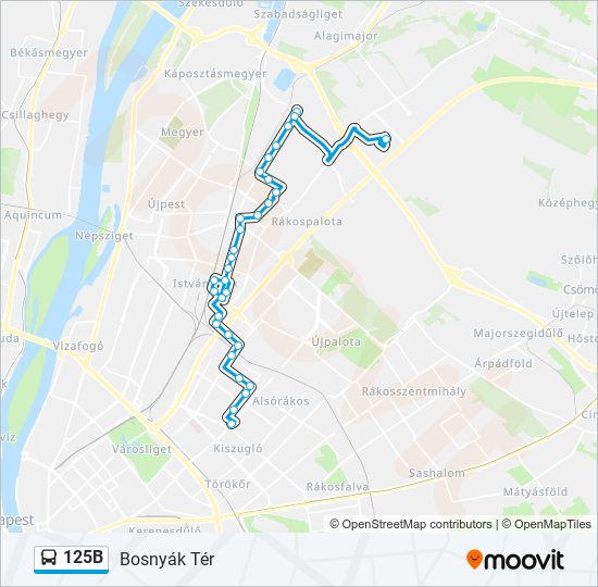 125B bus Line Map