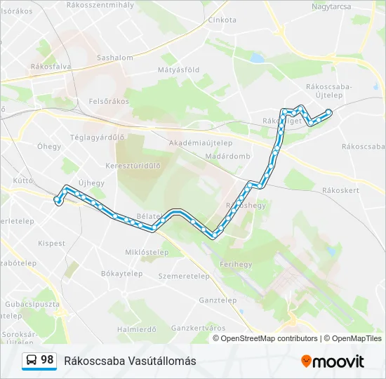 98 Bus Line Map