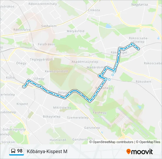 98 Bus Line Map