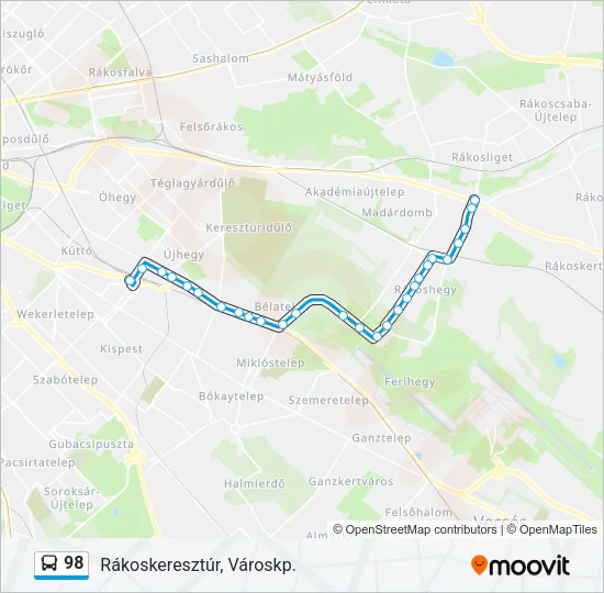 98 Bus Line Map