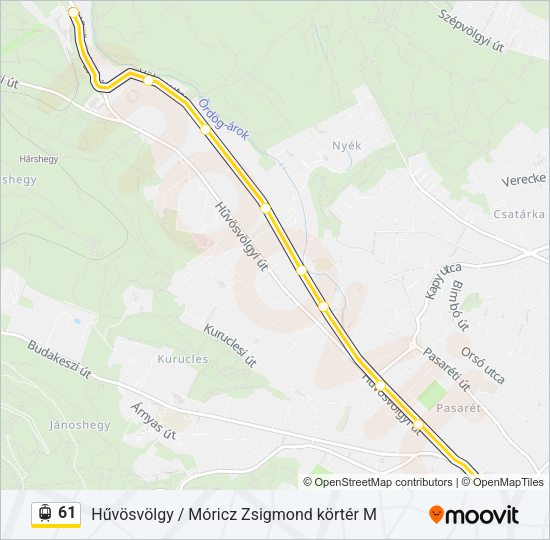 61 villamos Vonal Térkép