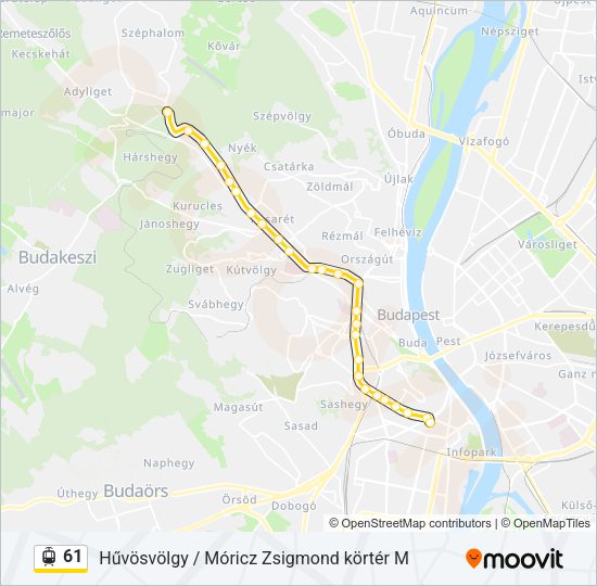 61 villamos Vonal Térkép