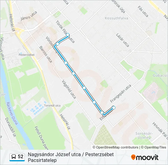 52 Bus Line Map