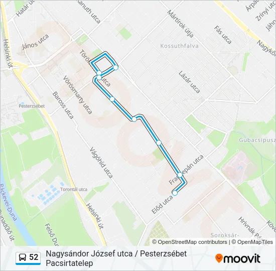 52 Bus Line Map