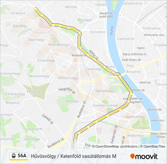 56A villamos Vonal Térkép
