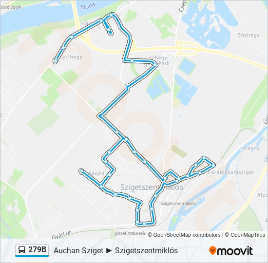 279B bus Line Map