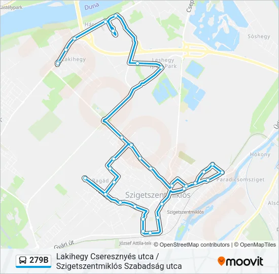 279B Bus Line Map
