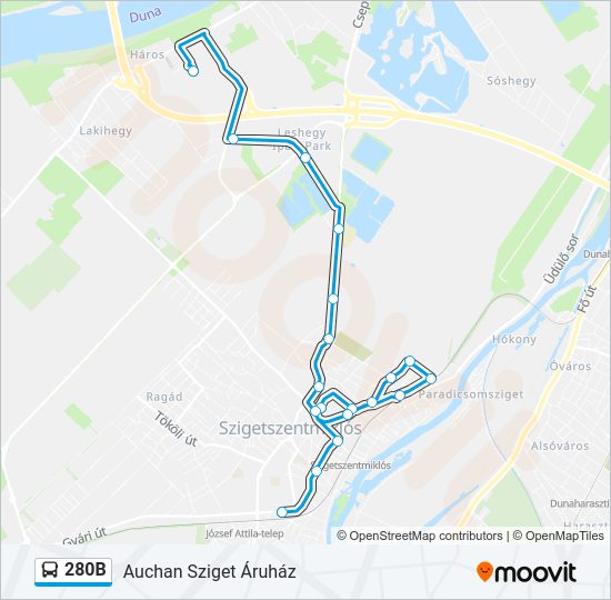 280B bus Line Map