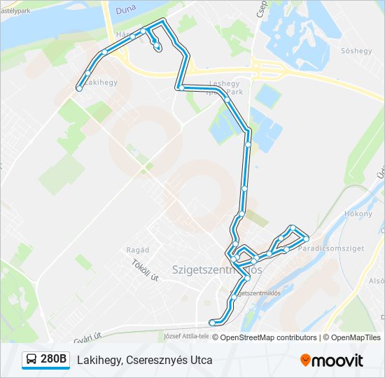 280B bus Line Map