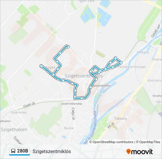 280B Bus Line Map