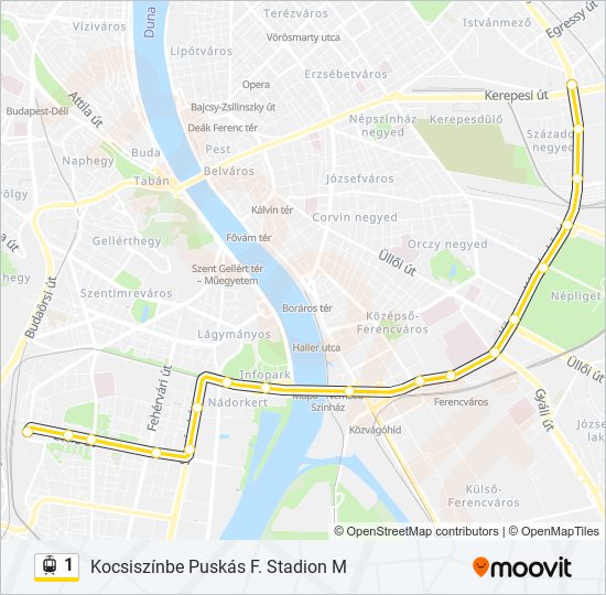 1 light rail Line Map