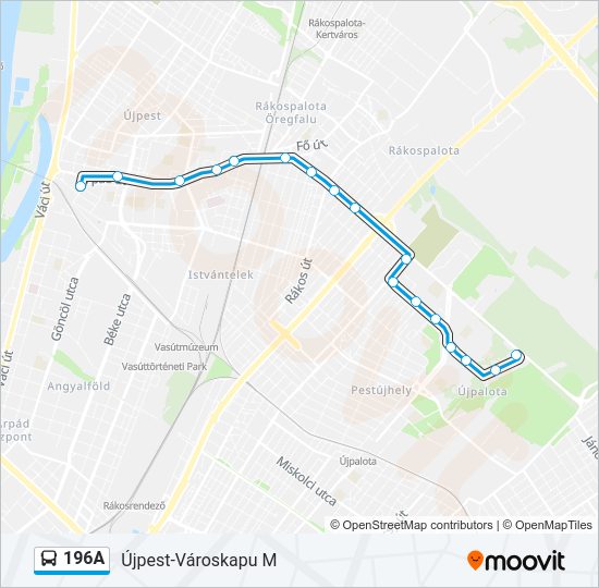 196A autóbusz Vonal Térkép