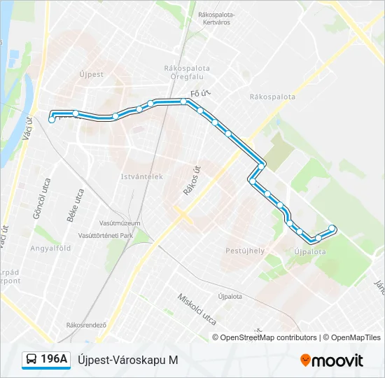 196A Bus Line Map
