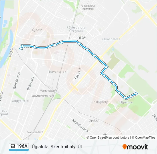 196A Bus Line Map