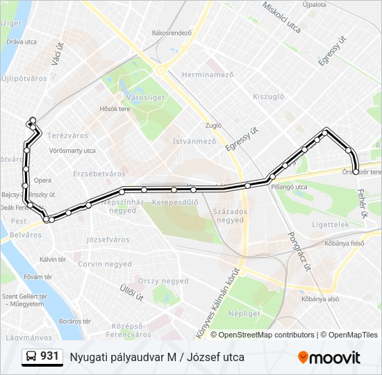 931 autóbusz Vonal Térkép