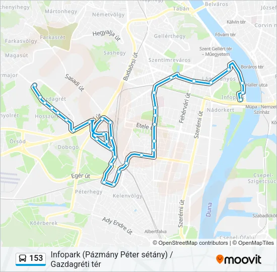 153 Bus Line Map