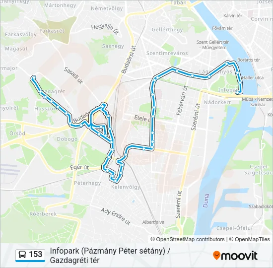153 Bus Line Map