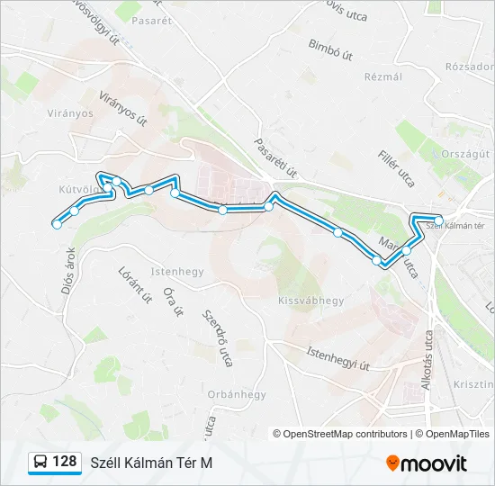 128 Bus Line Map