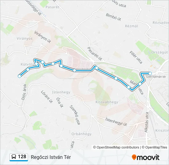 128 Bus Line Map