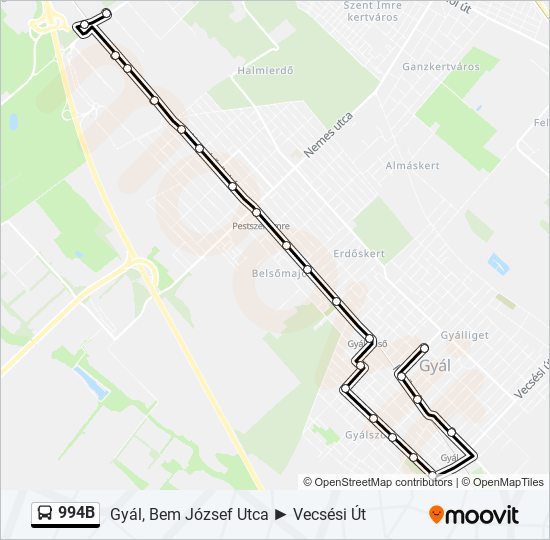 994B bus Line Map